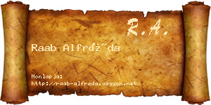 Raab Alfréda névjegykártya
